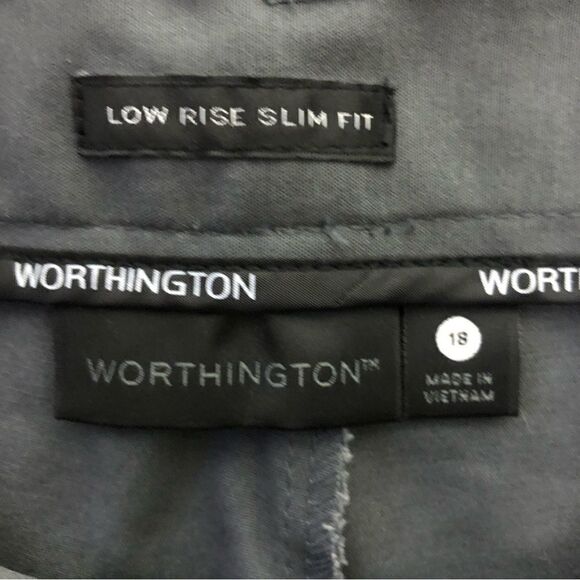 Worthington Women’s Gray Low rise Slim Fit Pants, size 18 - Picture 6 of 10